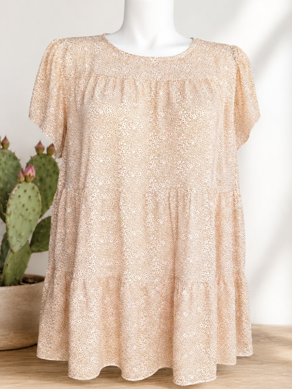 Women's Floral Babydoll Top | Size 4X  Daisy Print Boho